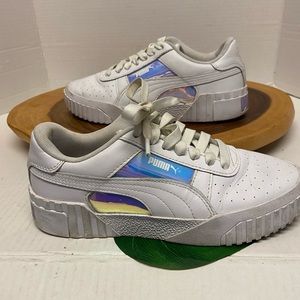 Puma Leather & Holographic Low Top Sneakera - image 1